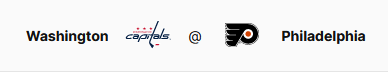 Вашингтон (14-8-3, 6-4-1 в гостях) против Филадельфии (15-10-3, 6-6-1 дома)