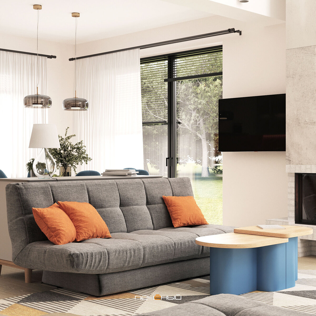 Дизайн кухни-гостиной