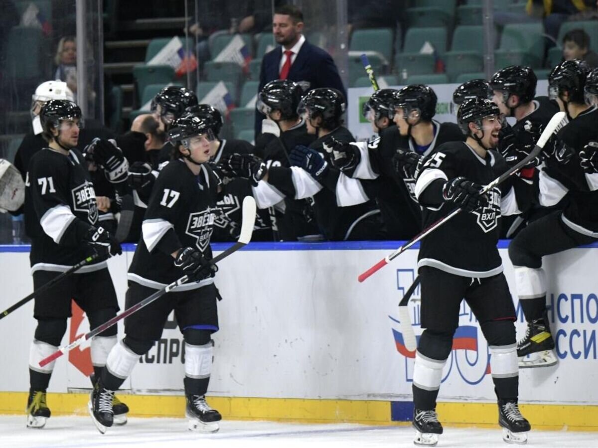   Игроки сборной "Звезды и ВХЛ"© РИА Новости / Алексей Даничев