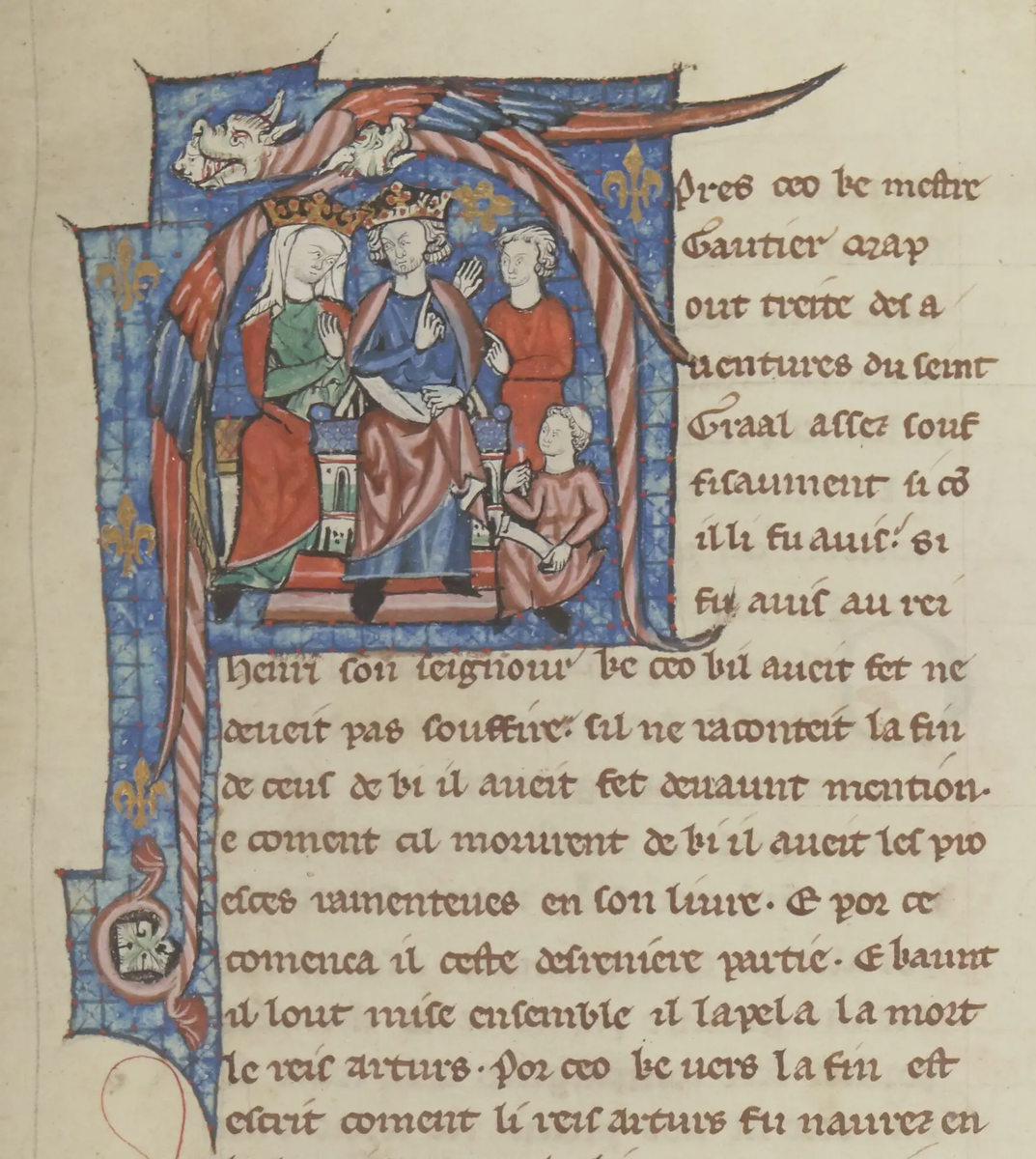 Алиенора Аквитанская и Генрих II. Миниатюра из рукописи "Ланселот-Грааль". 1275–1280. Национальная библиотека Франции, Париж. Département des Manuscrits. Français 123. Fol. 229r. / Bibliothèque nationale de France / https://bigenc.ru/c/genrikh-ii-korol-anglii-82f08c