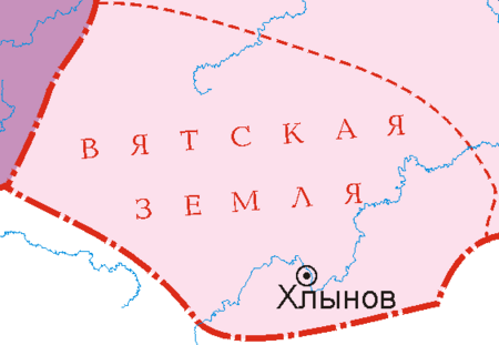 Карта Вятской республики на 1389 год.
