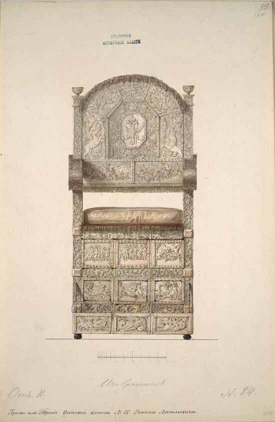 Рисунок. Трон. Ф.Г. Солнцев, 1834-1835 © Музеи Московского Кремля