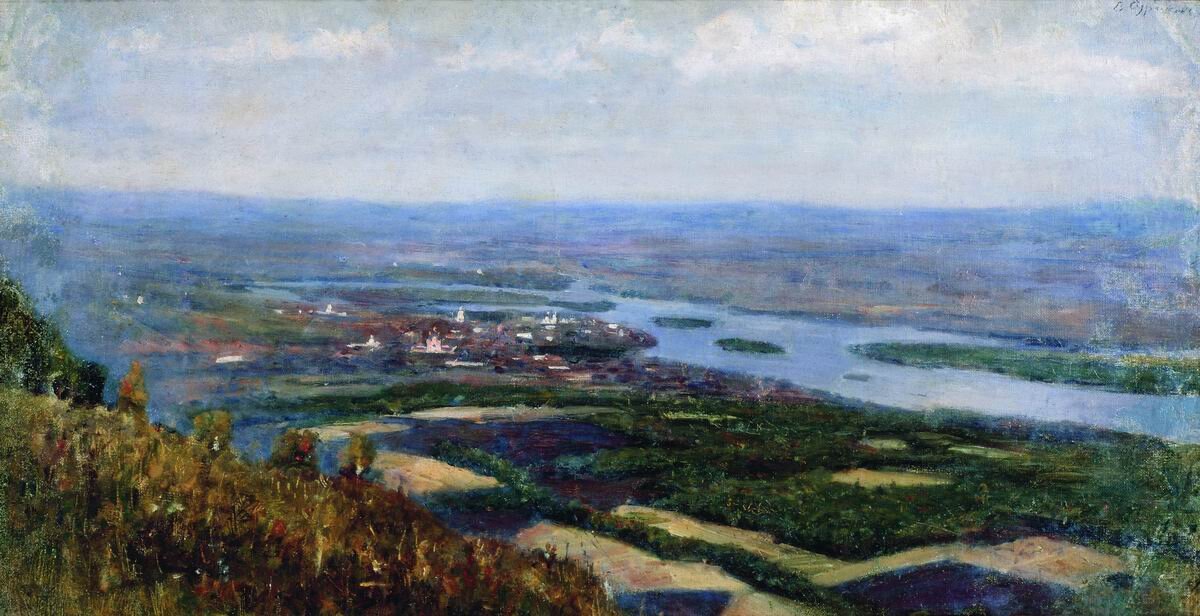 Вид на Красноярск с сопки. 1890-е. Русский музей