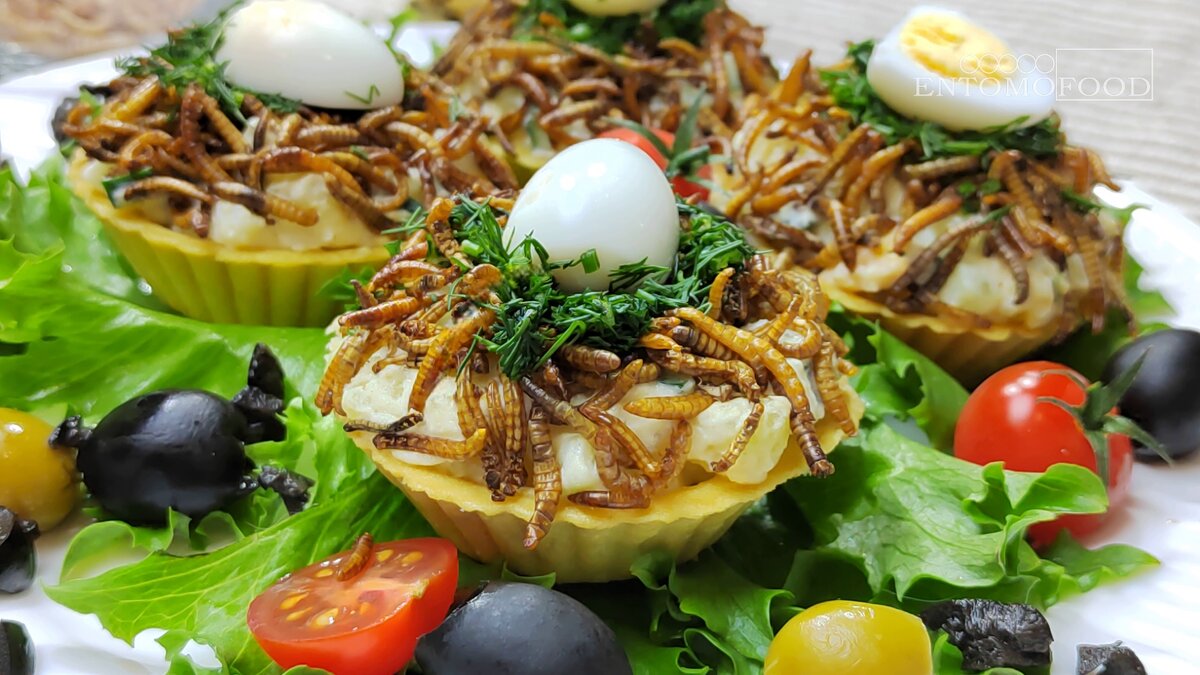 Фото готового блюда «Тарталетки «Гнездо червяка»