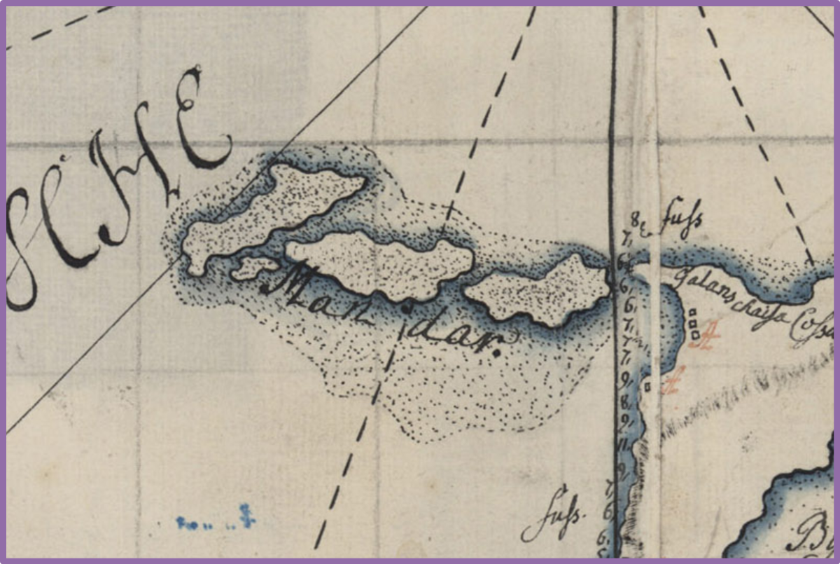 Фрагмент карты Азовского моря капитана Фрауендорфа, ок. 1736 г.