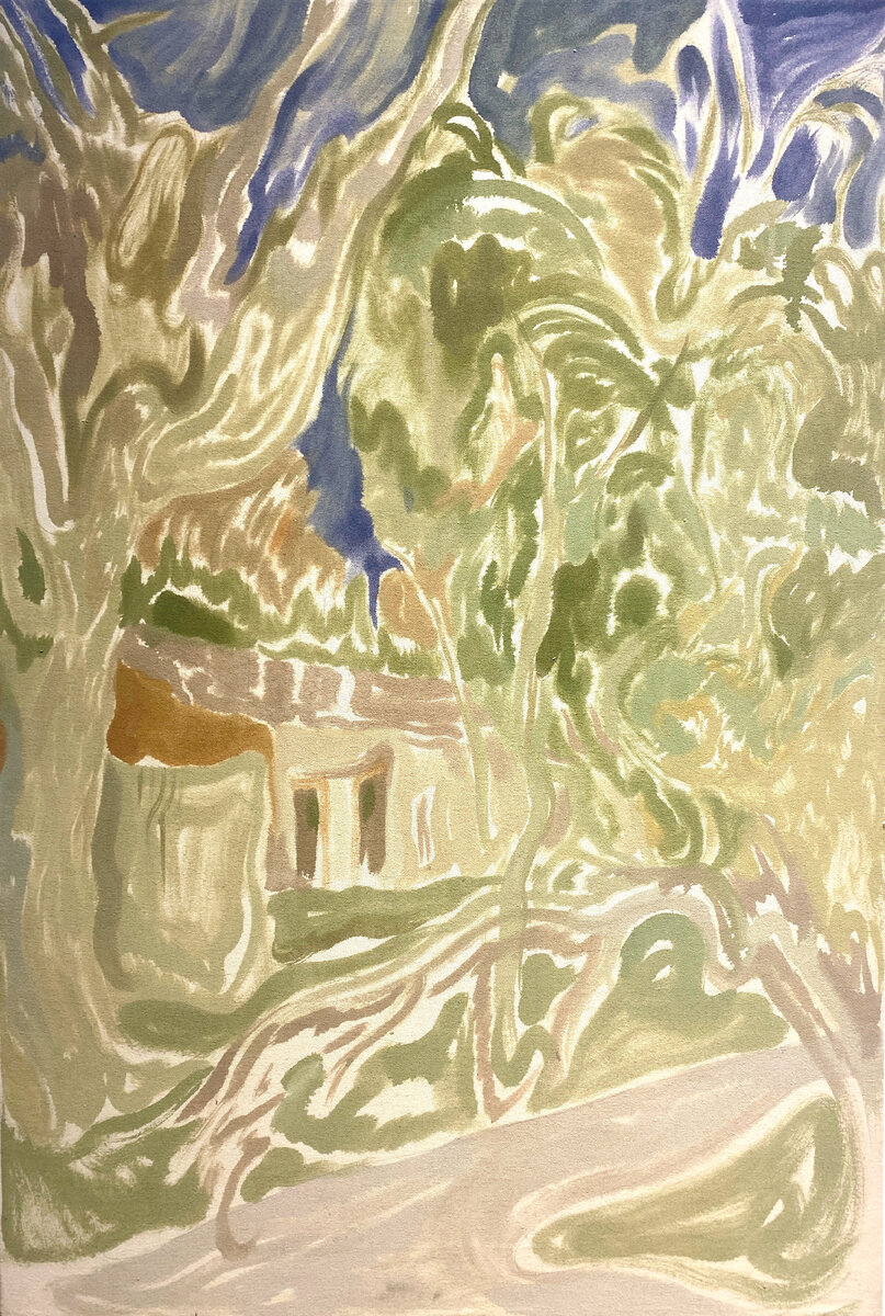 Без названия, 91х61 см, холст, акрил, акварель