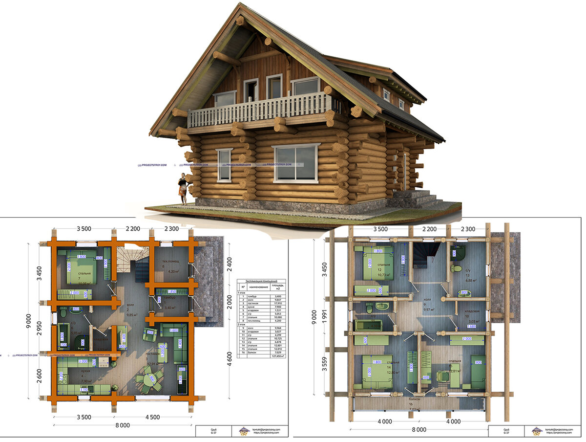 сруб с постбим
