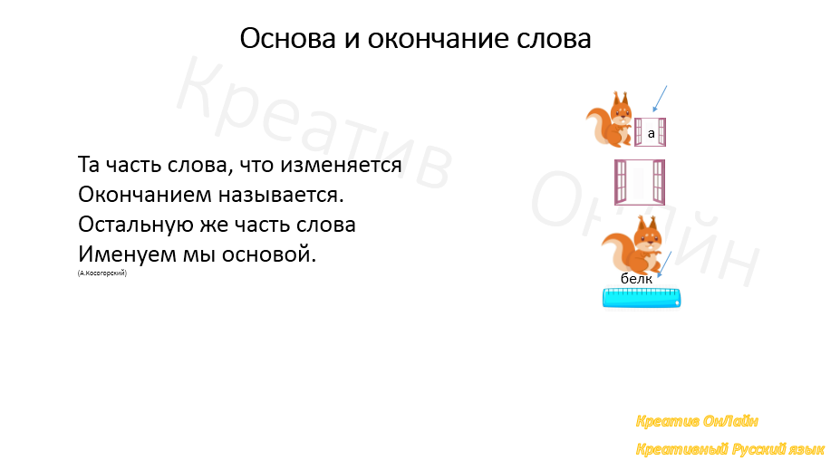 Окончание и основа