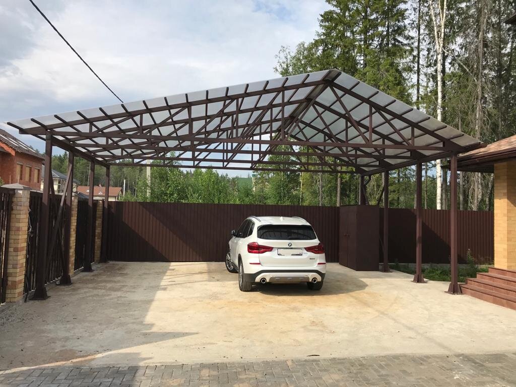 Виды навесов в частном доме: «зонтик»