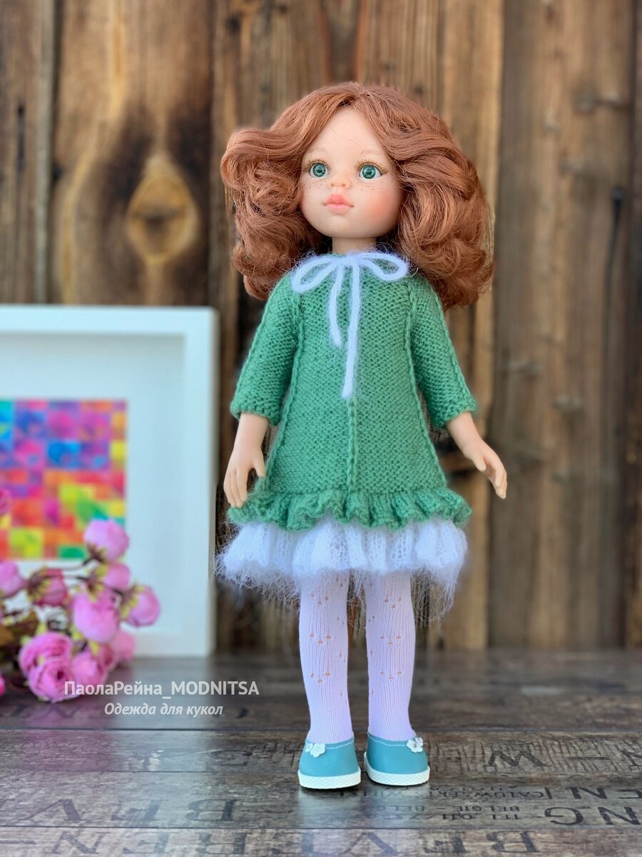 Платье на Паолу Рейна  "Подснежник". Пряжа Alise Angora Gold