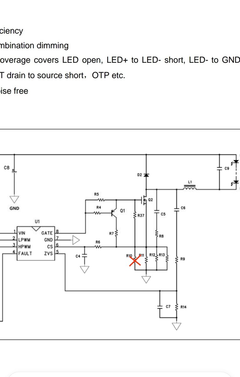 Участок схемы с драйвером OB3375. 