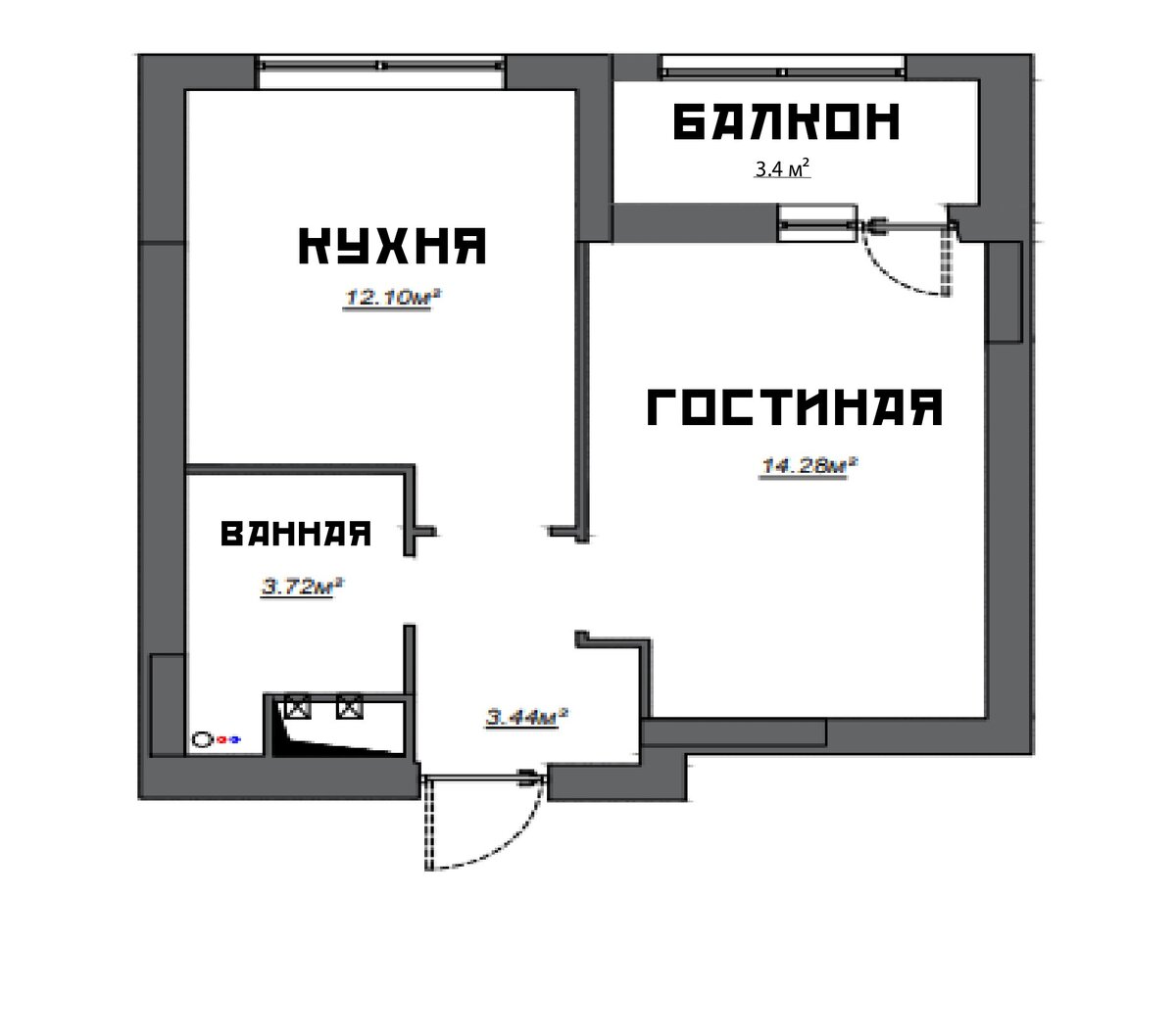 Однушка с стандартной планировкой 