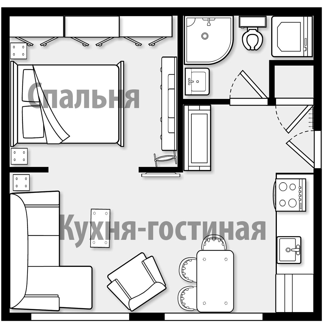 Дизайн однокомнатной квартиры для семьи с ребенком | Ремонт и дизайн квартир  | Аквариус | Дзен