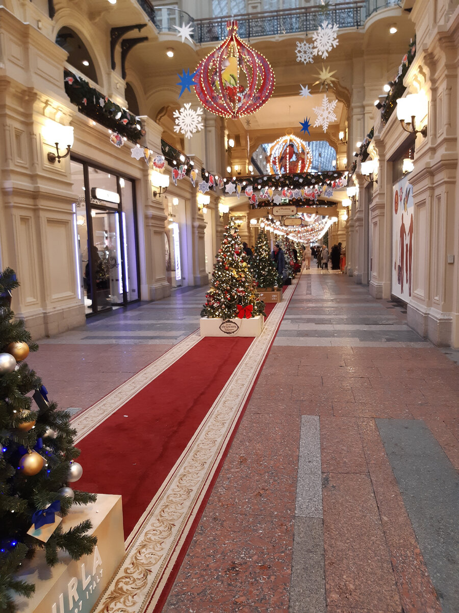 Выставка елочек на первом этаже