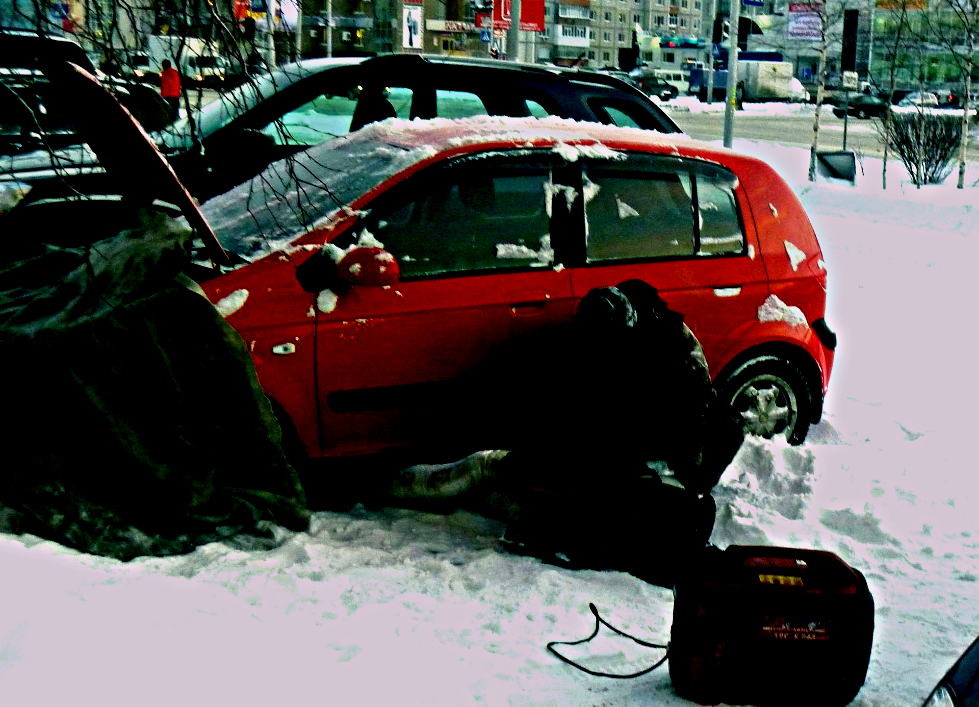 Как отогреть машину в мороз. Фото matizclub.ru