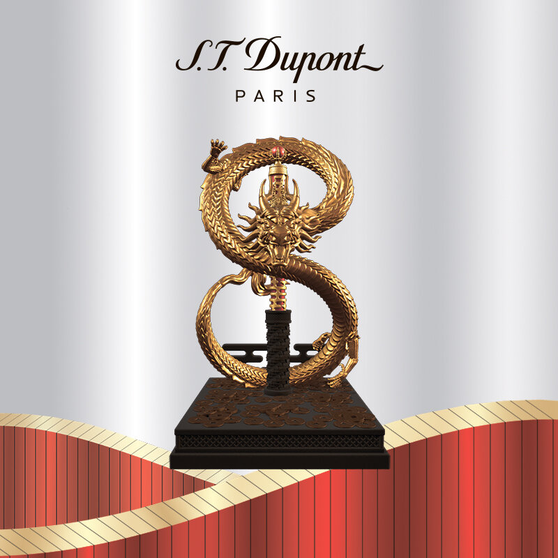 Ручка S.T. Dupont Haute Création с подставкой с отделкой позолотой