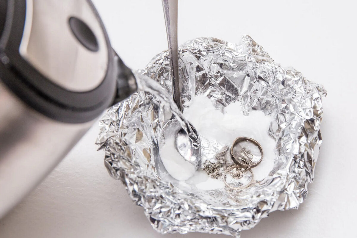 Серебряные украшения до и после чистки