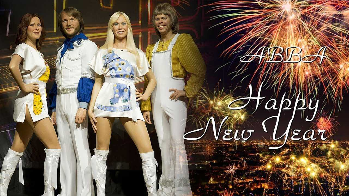 Счастье новый год песня. Группа ABBA. Абба с новым годом. Абба Хэппи Нью. ABBA новый год.