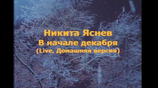 Никита Яснев - В начале декабря (Live, Home Edition)