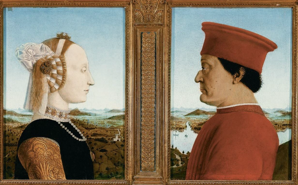 Рисунок 1 - Пьеро делла Франческа «Портрет Федериго да Монтефельтро и Баттисты Сфорца». Ок. 1465, дерево, темпера