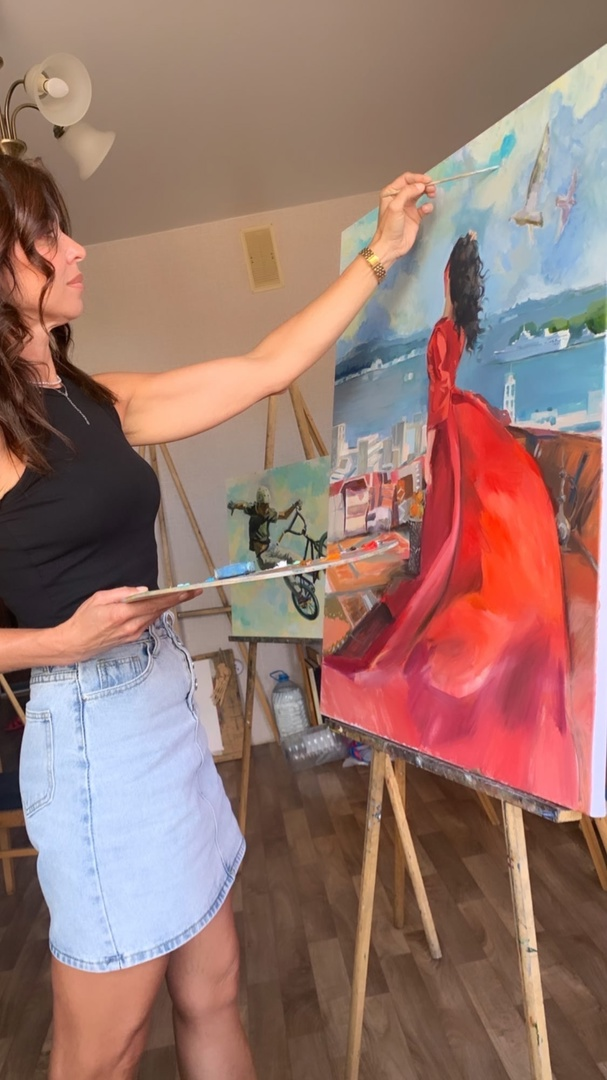 На картине - воспоминания о Турции.