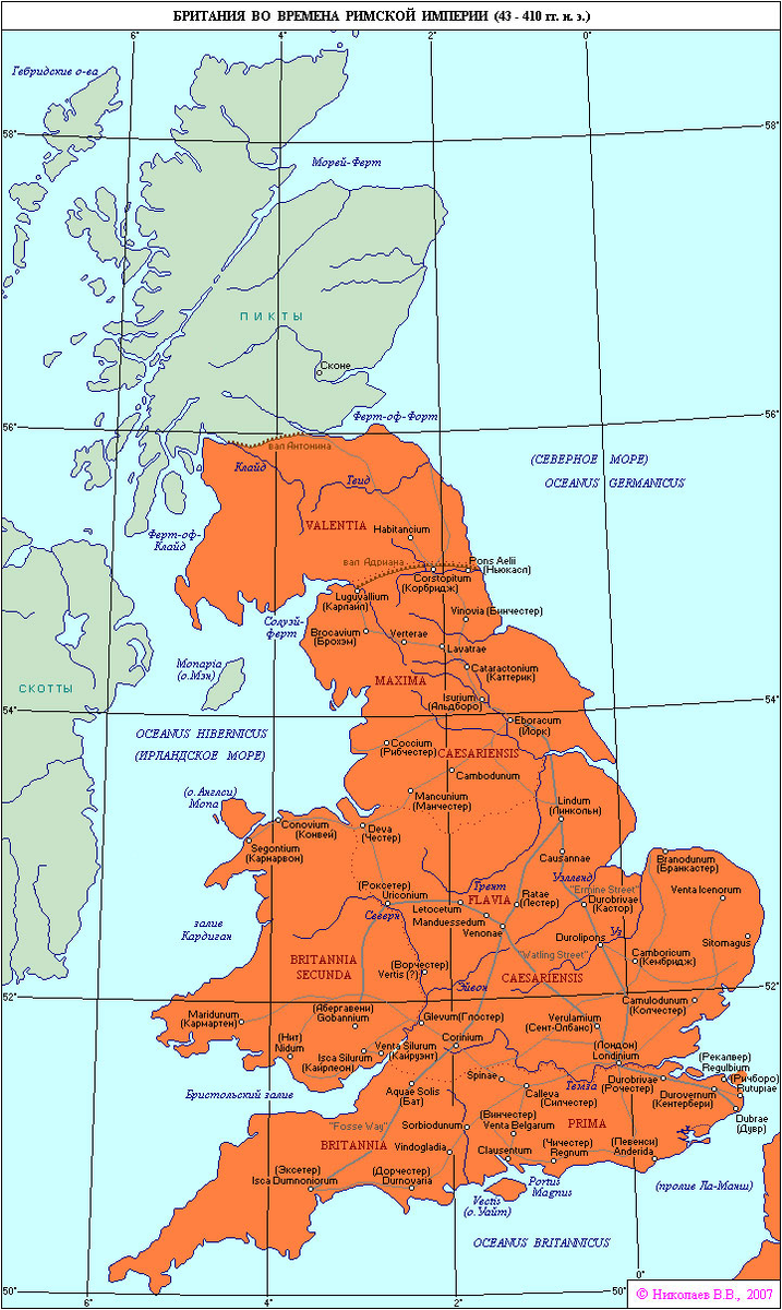 Подконтрольные территории рима в Бретании.