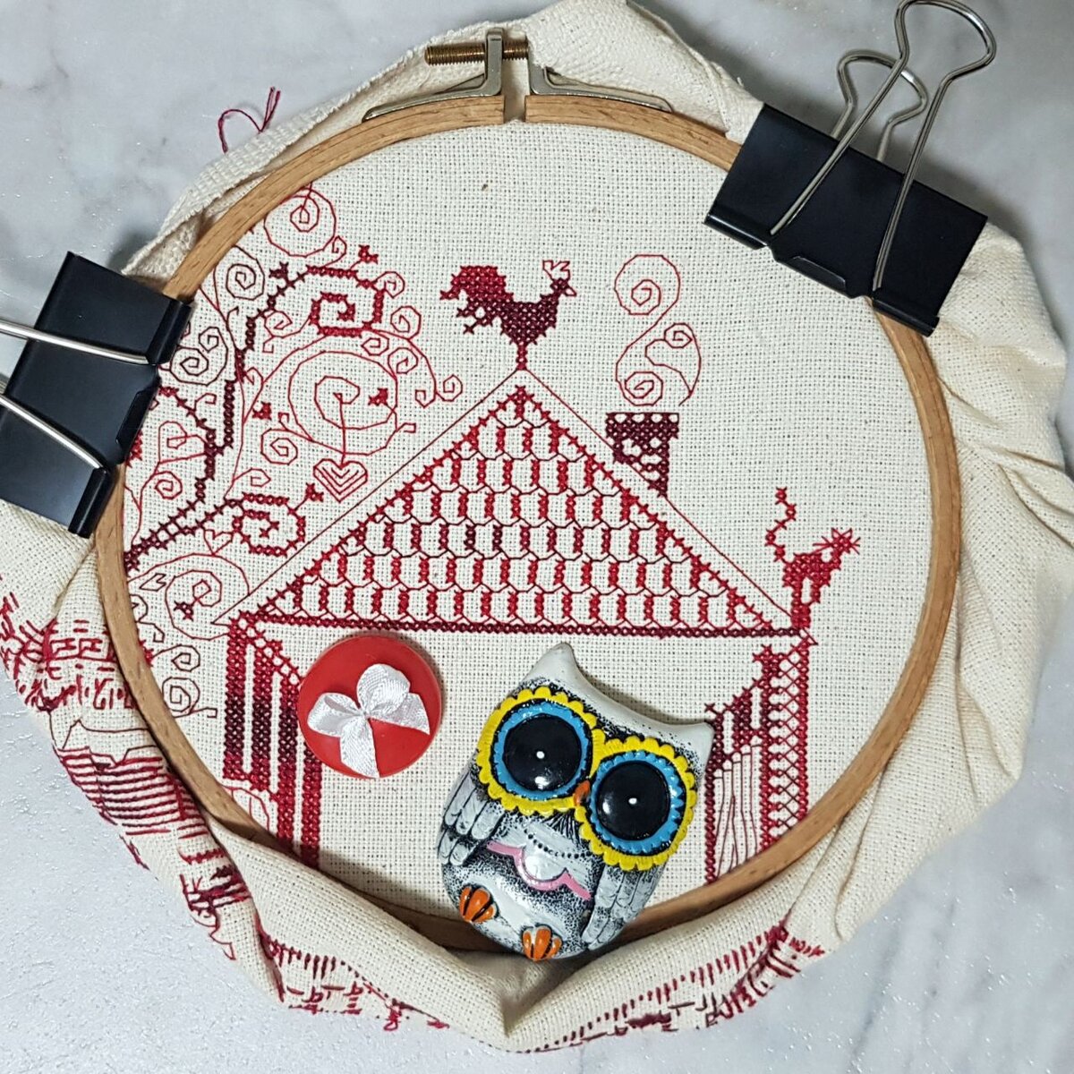 Фото процесса вышивки из личного архива