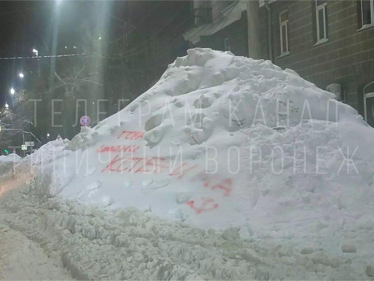 Воронежцы оставили мэру послания на сугробах / Фото: Типичный Воронеж