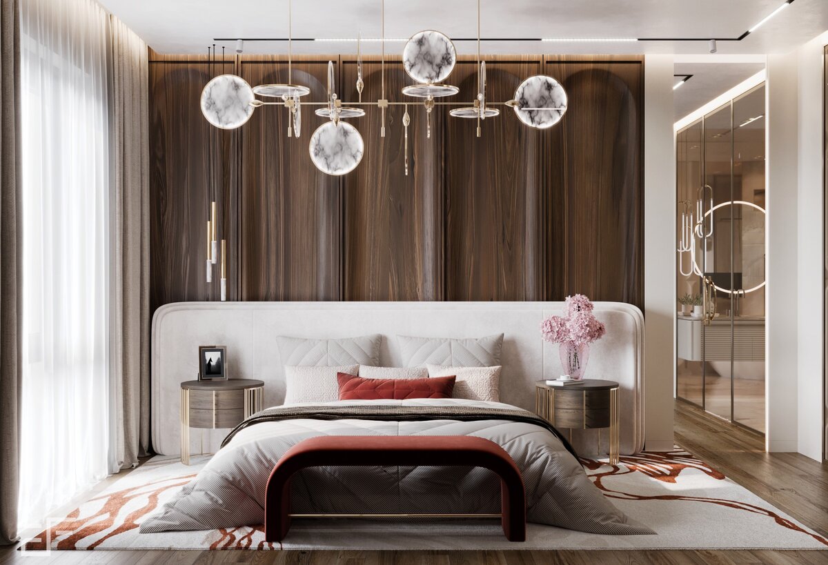 Дизайн интерьера мастер - спальни в современном стиле