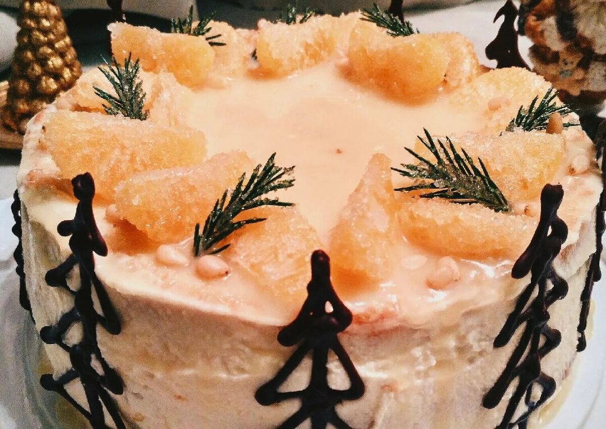 Сладкое на новогоднем столе - это всегда что-то невероятное. Как украсить торт на Новый год 2024, сделала вам подборку простых способов.-2