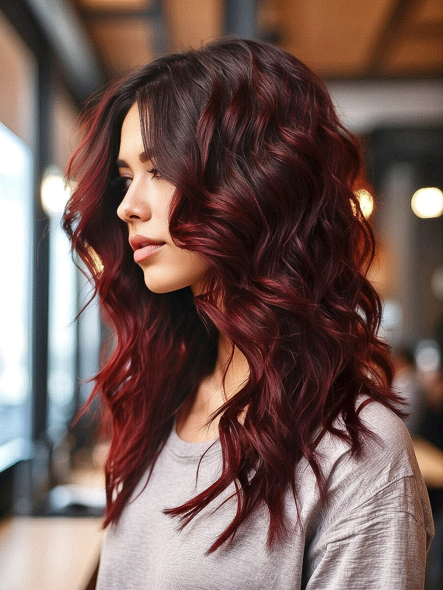 Работа автора: тот самый оттенок Вишневая Кола.