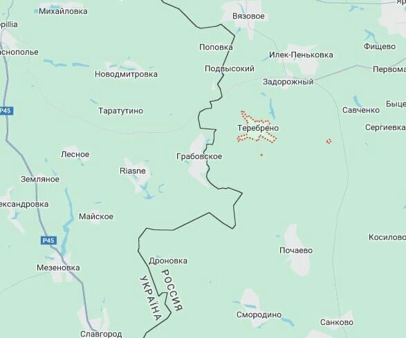 Теребрено белгородская область на карте