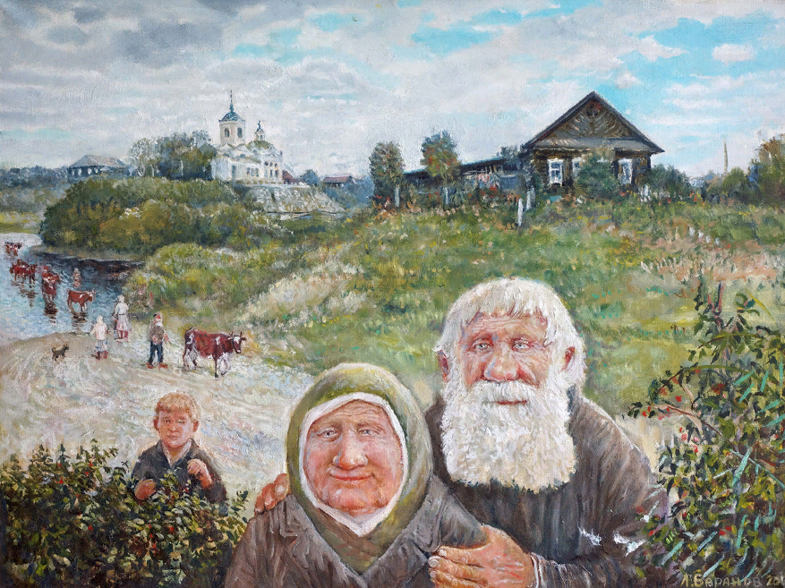 Баранов Леонид Павлович (Род. 1955). Из цикла картин "Русская деревня". Источник: artline.ru.net/topic/leonid-baranov/