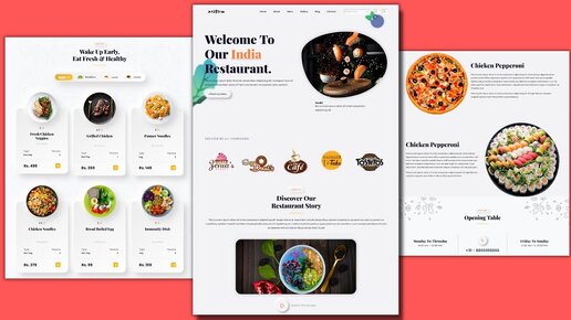 Complete Responsive Food website using HTML, CSS, Bootstrap and JavaScript