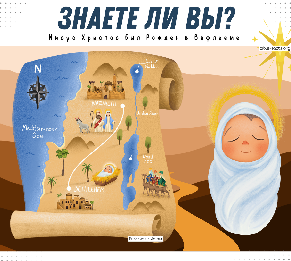 Знаете ли вы?

Несмотря на то, что Иисус был Рожден в Вифлееме, он не был Его родным городом. Мария и Иосиф пришли в Вифлеем, чтобы зарегистрироваться в переписи.