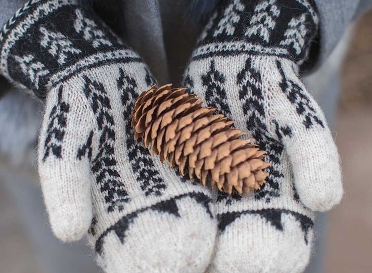 Варежки спицами жаккардом. 15 примеров со схемами узоров