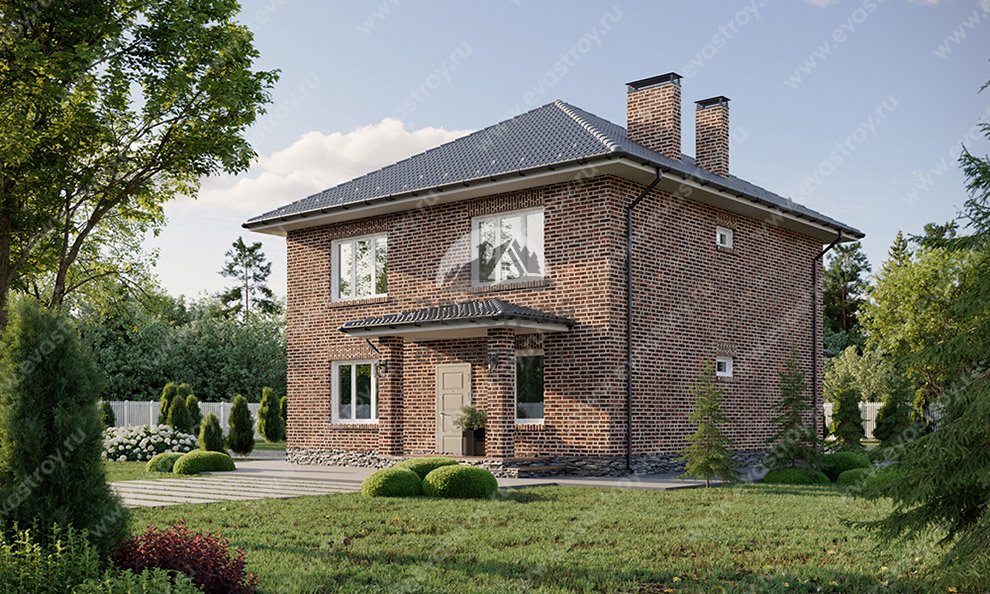 Проект двухэтажного дома 150 м2 в европейском стиле - LK-83