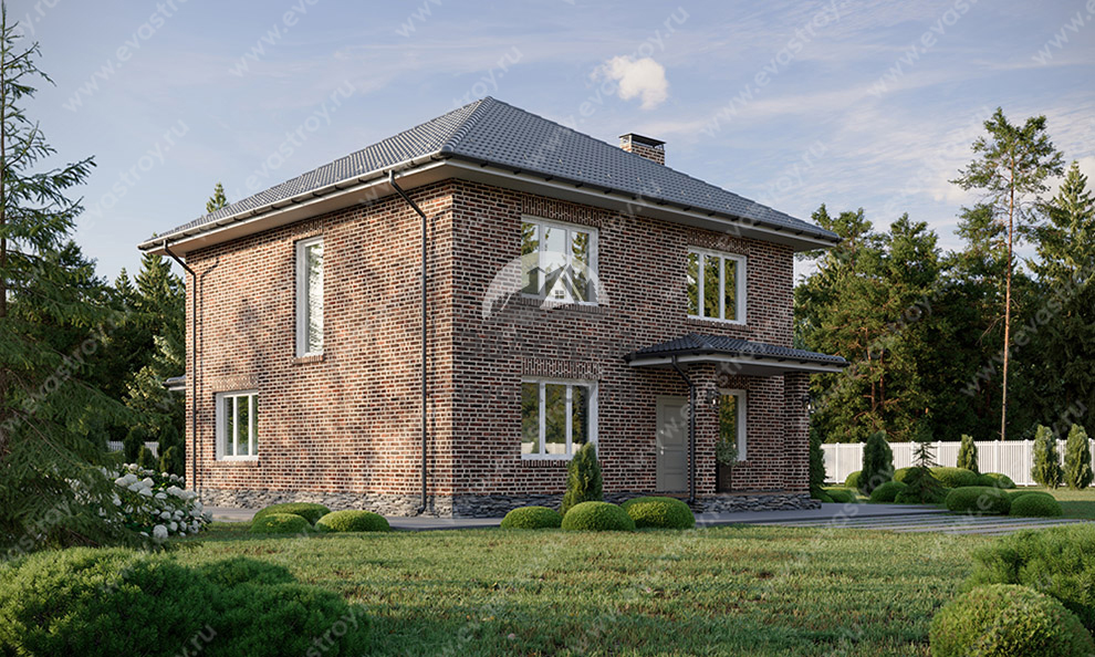 Проект двухэтажного дома 150 м2 в европейском стиле - LK-83