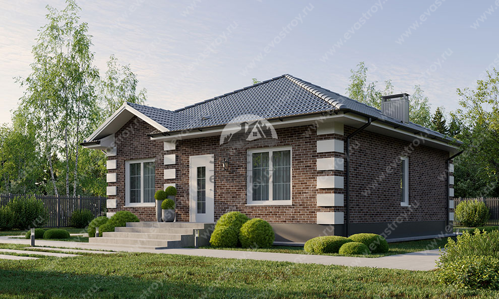 Проект одноэтажного дома 81 м2 из газобетона с размерами 9 на 13 - LK-85