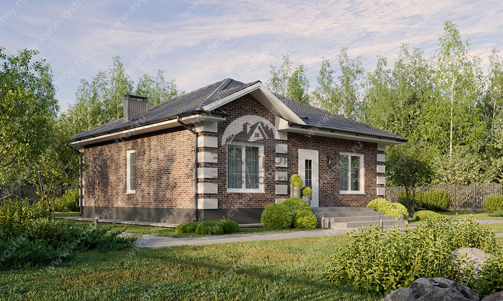 Проект одноэтажного дома 81 м2 из газобетона с размерами 9 на 13 - LK-85