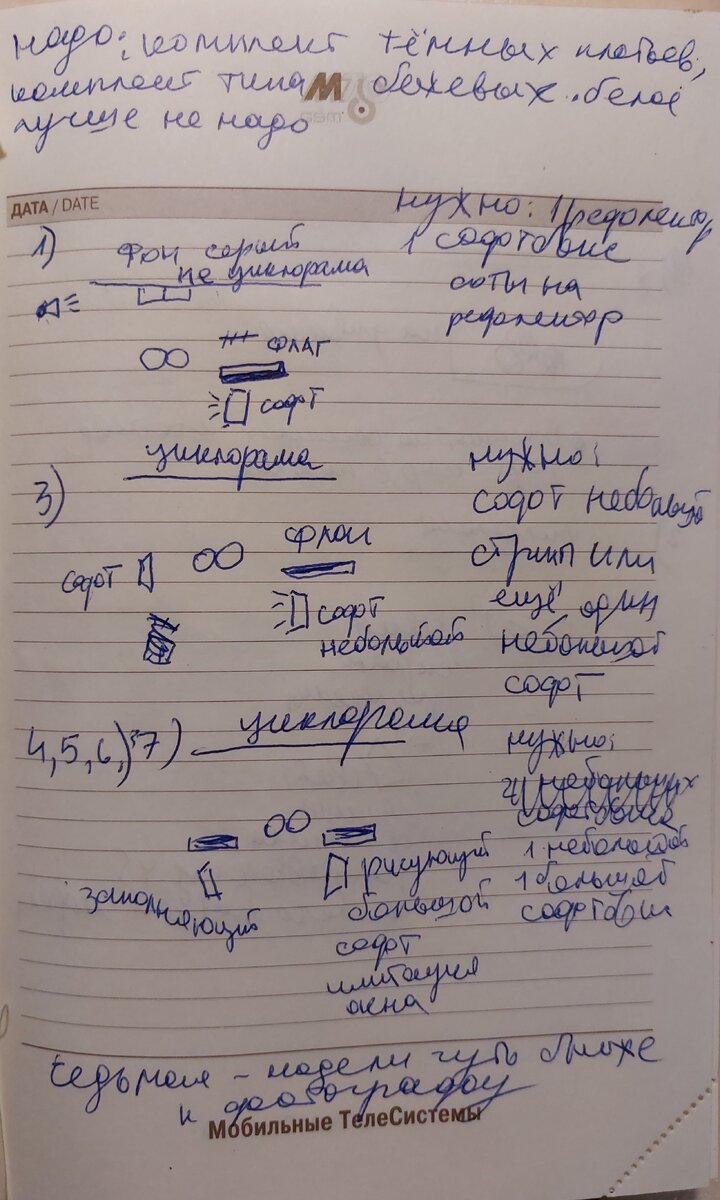 Подготовка к студийной съёмке 