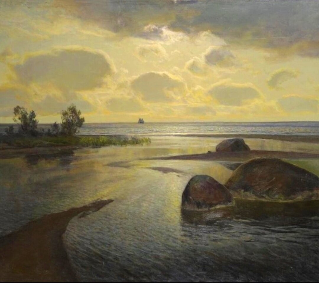 "Отмели Балтики", середина XX века. Холст, масло 97 x 135 см. Государственный Владимиро-Суздальский историко-архитектурный и художественный музей-заповедник. Художник Бубликов Николай Евлампиевич