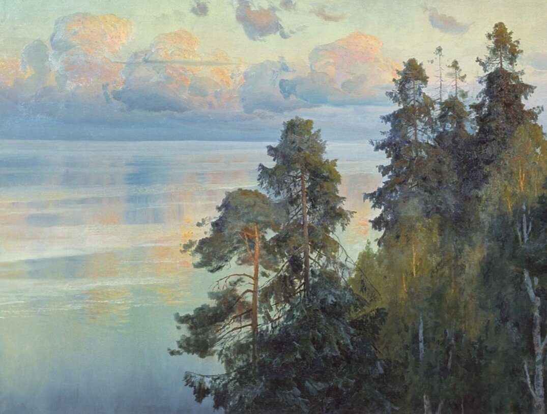 "Лес над морем", 1918 год. Холст, масло. Рыбинский государственный историко-архитектурный и художественный музей-заповедник, Ярославская область. Художник  Бубликов Николай Евлампиевич