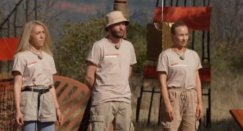 Карина Кокс, Константин Маласаев и Евгения Искандарова в шоу «Новые звезды в Африке»