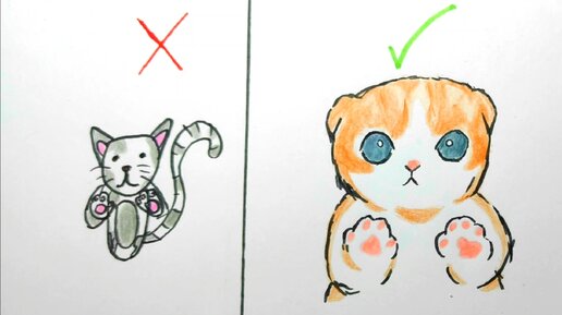 Легкий рисунок котика для срисовки