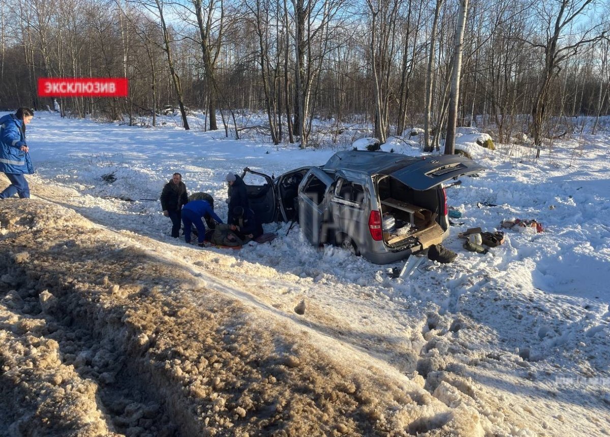    Водителя микроавтобуса доставили в больницу после ДТП в Псковском районе