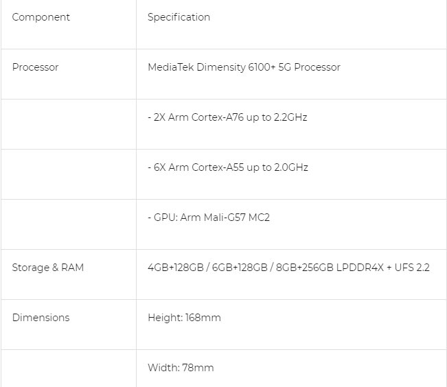 Mediatek dimensity 6100 plus Mediatek dimensity 6100 plus
