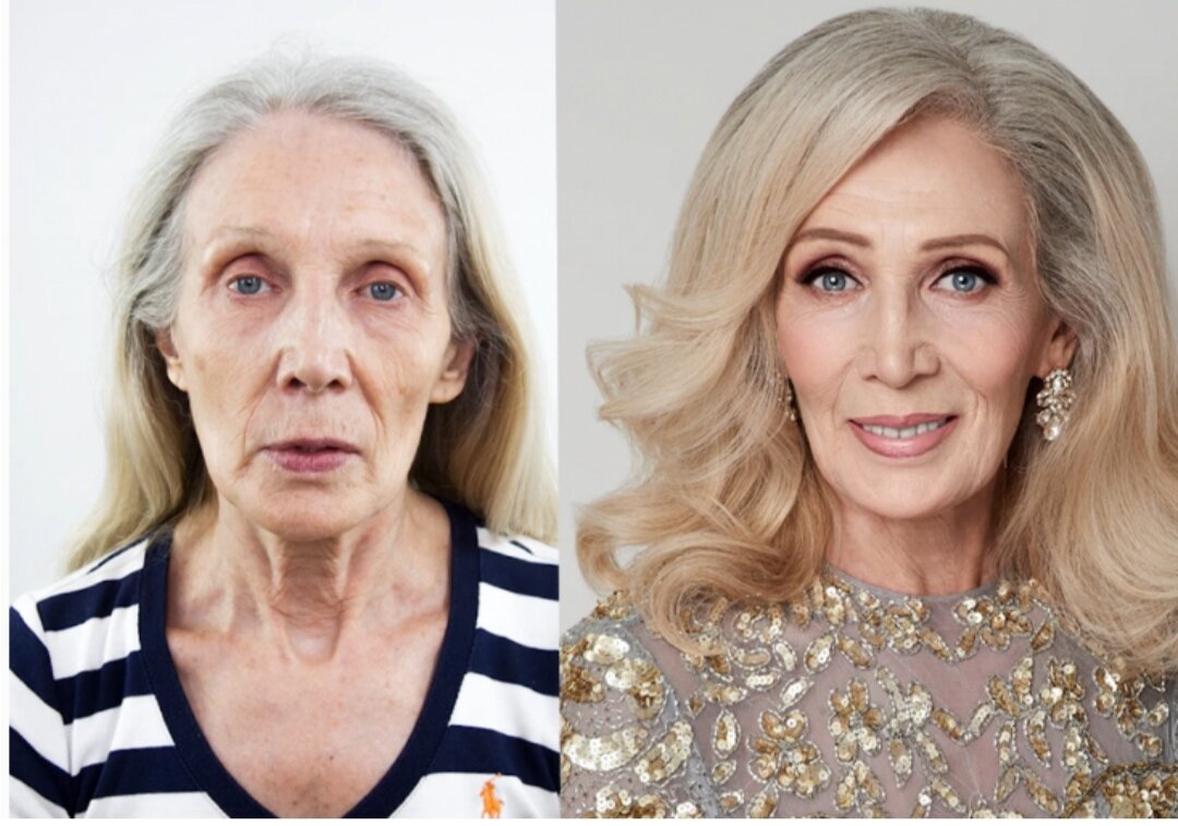 Видео после 60. Лифтинг макияж до и после. Лифтинг макияж 60+. Преображение женщин в возрасте. Красивая Старая женщина без макияжа.