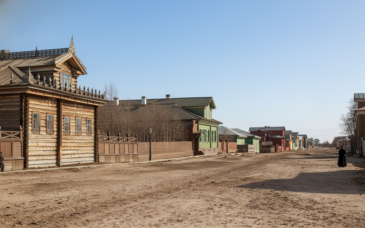Одна из улиц Шенкурска - Шенкурск в 1880-1910 годы