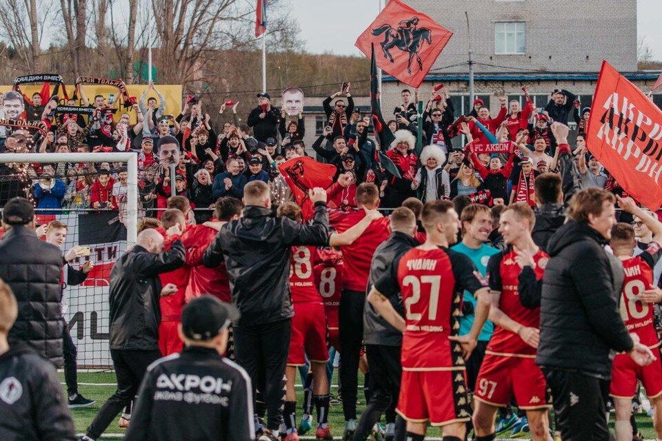    "Акрон" стал главное сенсацией Кубка России по футболу - 2022/2023. Фото: ФК "Акрон"